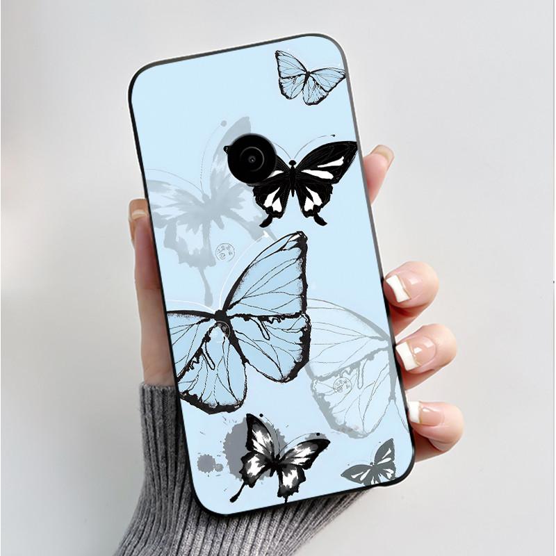 Θήκη Κινητού με Σχέδιο Για Nokia 110 4G 2023 Fundas Coque Μαύρο Κάλυμμα από Μαλακή Σιλικόνη Χαριτωμένο Κάλυμμα με Σχέδιο Λουλουδιών Καρτούν Capa