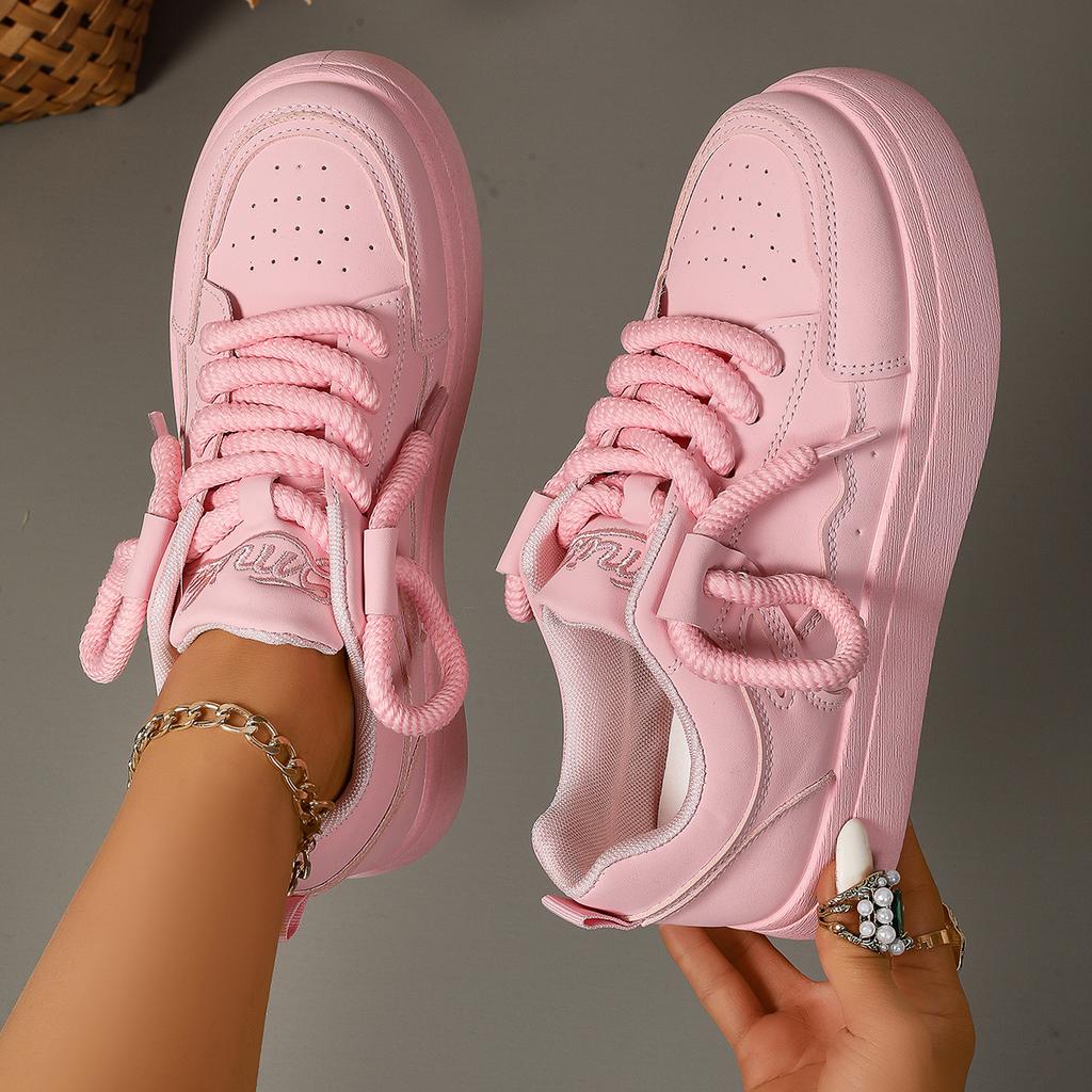 Women's Sneakers 2025 Spring and Autum New Niche Fashion Design Thick-Soled Bread Shoes Students Versatile Casual Sneakers