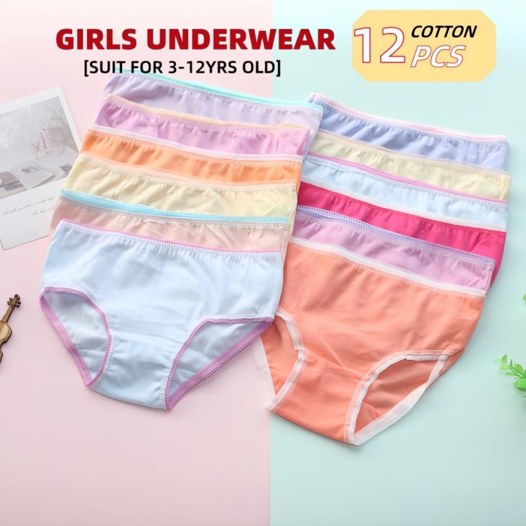 

12 шт./лот, детские трусики, нижнее белье для девочек, детские трусы, От 1 до 12 лет 9-10