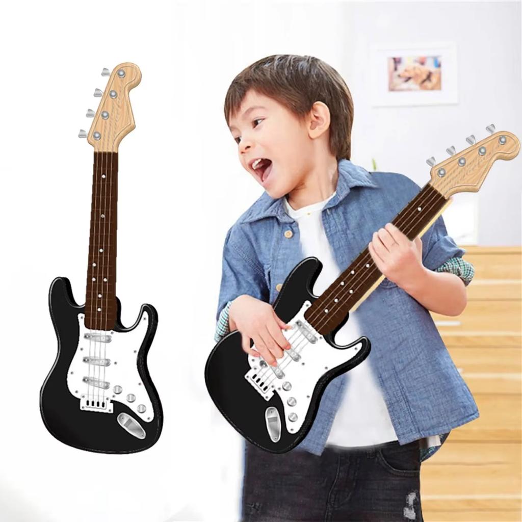 Children-size Electric Guitar Attracts Children Attention 4 String Guita Beginners' Level Guitar Puzzle and Musical Instruments
