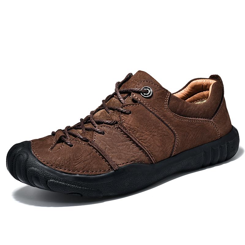 

Итальянская мужская повседневная обувь из натуральной кожи, ручная работа, подошвы противоскользящие, мужские оксфорды, высококачественная обувь для спорта на открытом воздухе 46 темно-коричневого
