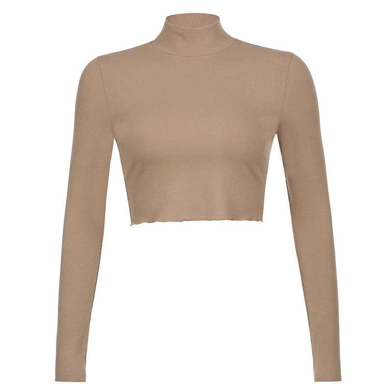 Cropped Sweaters Women Turtleneck Sweater Solid Long Sleeve Slim Pullover Sweater White Black Knitted Jumper Korean Tops Women Autumn Winter Clothes