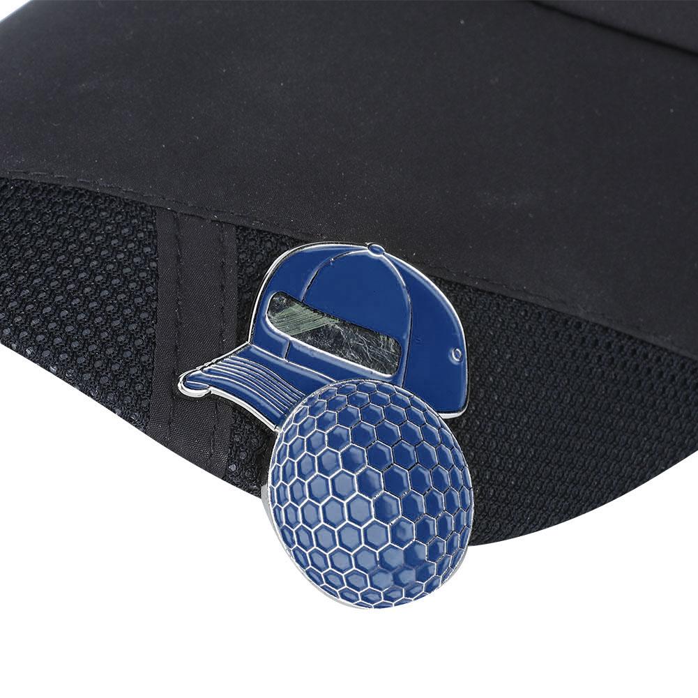 Durable Outdoor Metal Magnetic Golf Ball Mark with Hat Clip Golfer Accessory(blue Hat)