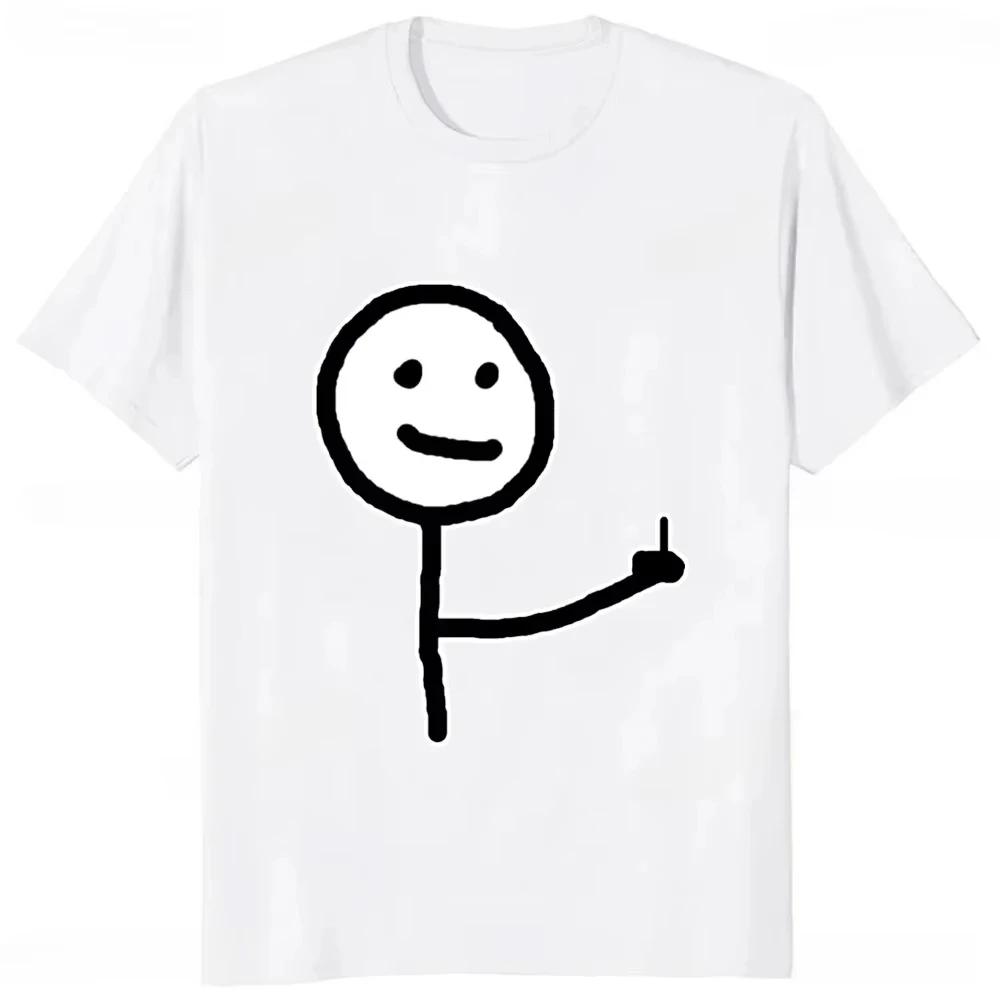 Middle Finger Funny Frenzy Print Women's T-Shirt Casual Fashion Harajuku Street Cute Trendy Style Comfortable Woman Clothing