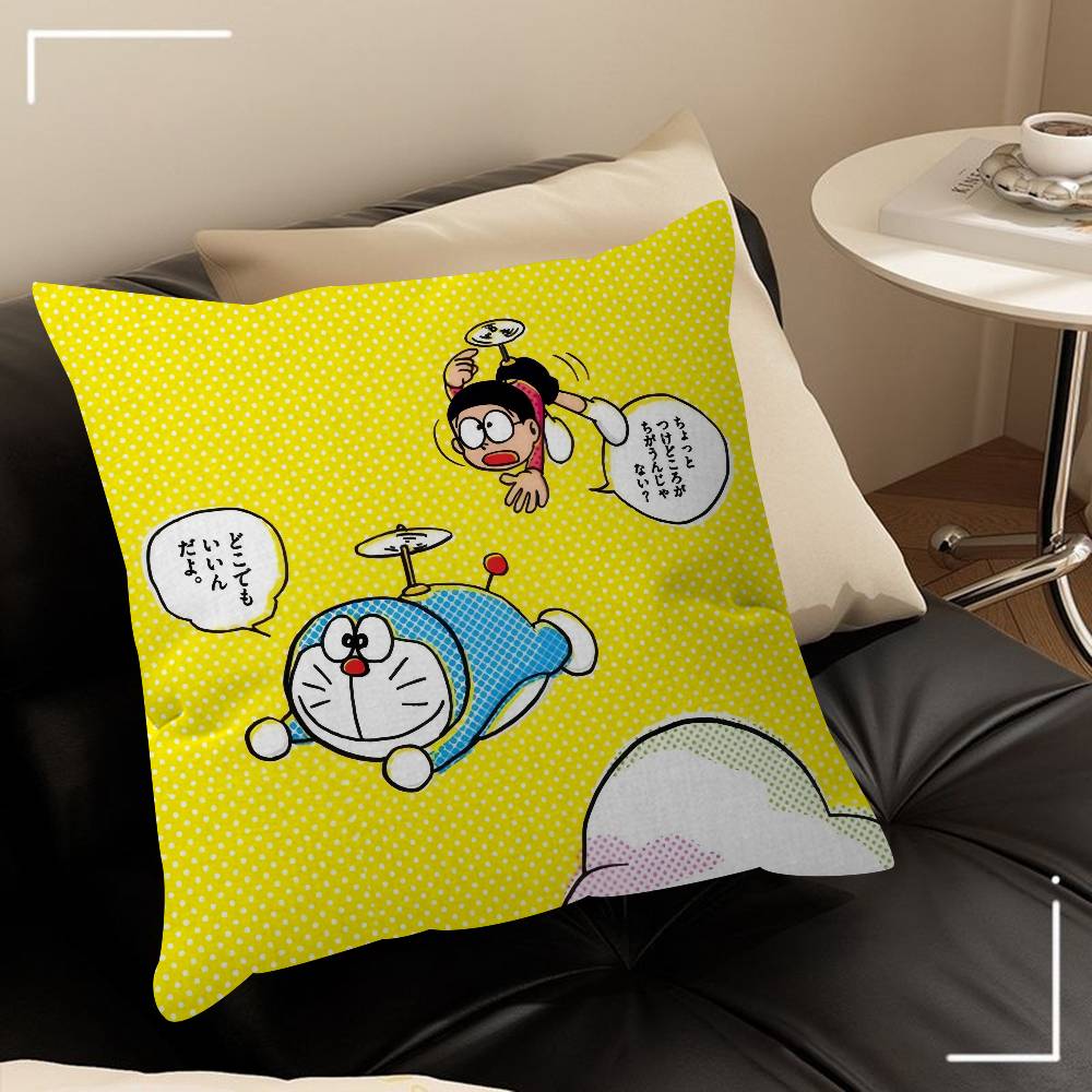 Pillow Cover Sofa Cushion Cover Home Room Decoration Children Gift Anime D-D-Doraemon W-Whitepaper