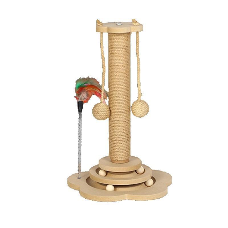 Vertical Kitten Cat Tree with Scratch Board - Durable, Non-Shedding Climbing Frame Toy to Relieve Boredom