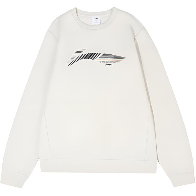 

Li Ning Sports Lifestyle Series Простой пуловер с круглым вырезом Свободный крой Толстовка с принтом букв Мужская толстовка AWDU397-1 S