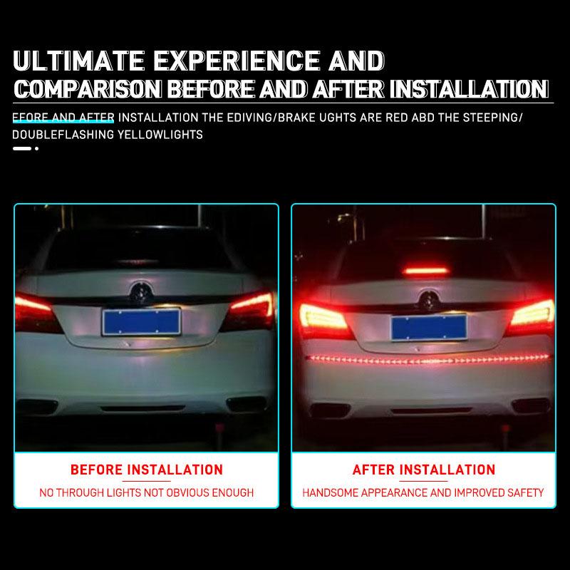 Car Tail Brake Warning Light Truck LED Tailgate Light Strip Dynamic Sequential Yellow Turn Signal Lamp Bar For Pickup Jeep 12V