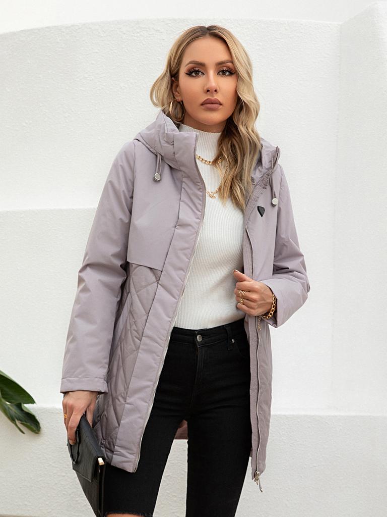 Cinemore New women's jacket spring High-Quality Mid-Length  Women coat Stitching Hooded Design Windproof Casual parkas 8226