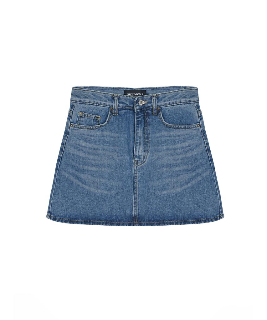 Nigaennikol Washing Denim Mini Skirt_Blue