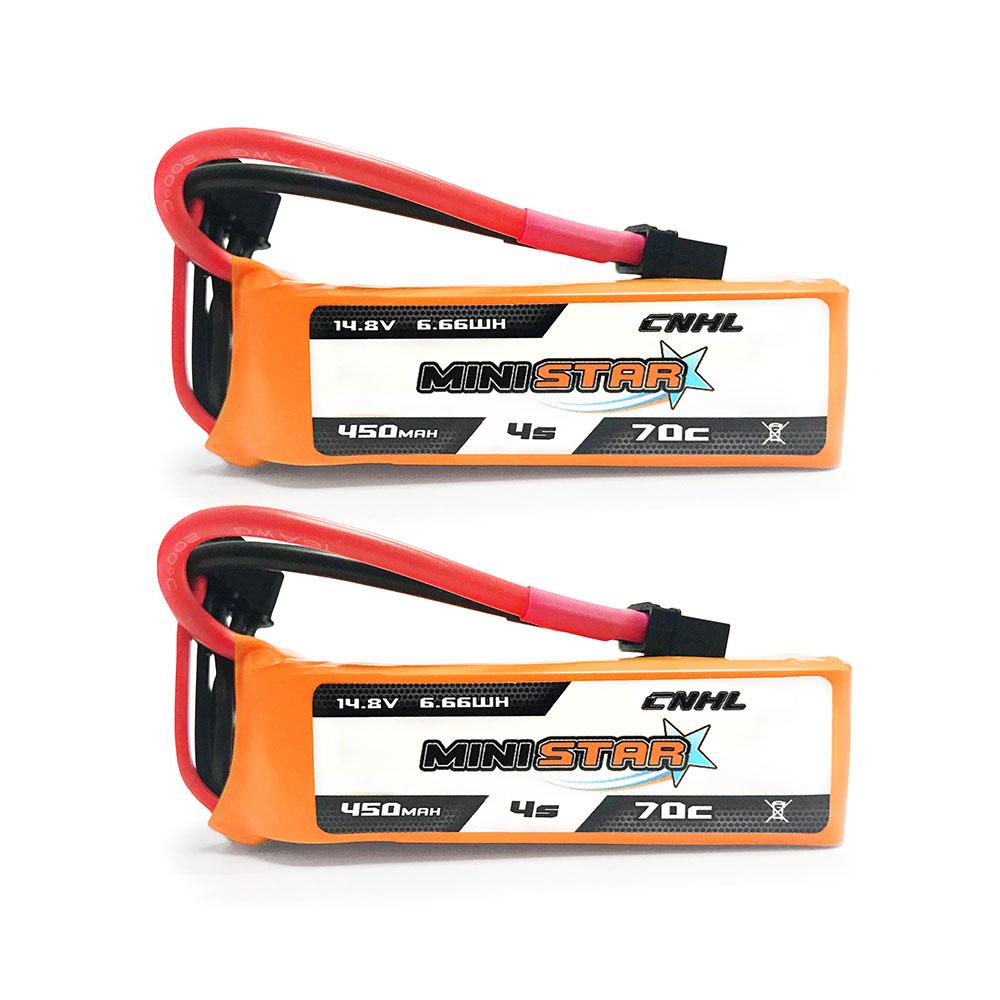 

2PCS CNHL Lipo Battery 4S 14.8V 450mAh 70C MiniStar With XT30U Plug For Mini Quad RC FPV Airplane Quadcopter Drone Racing Hobby 4S 450mAh 70C 2pcs