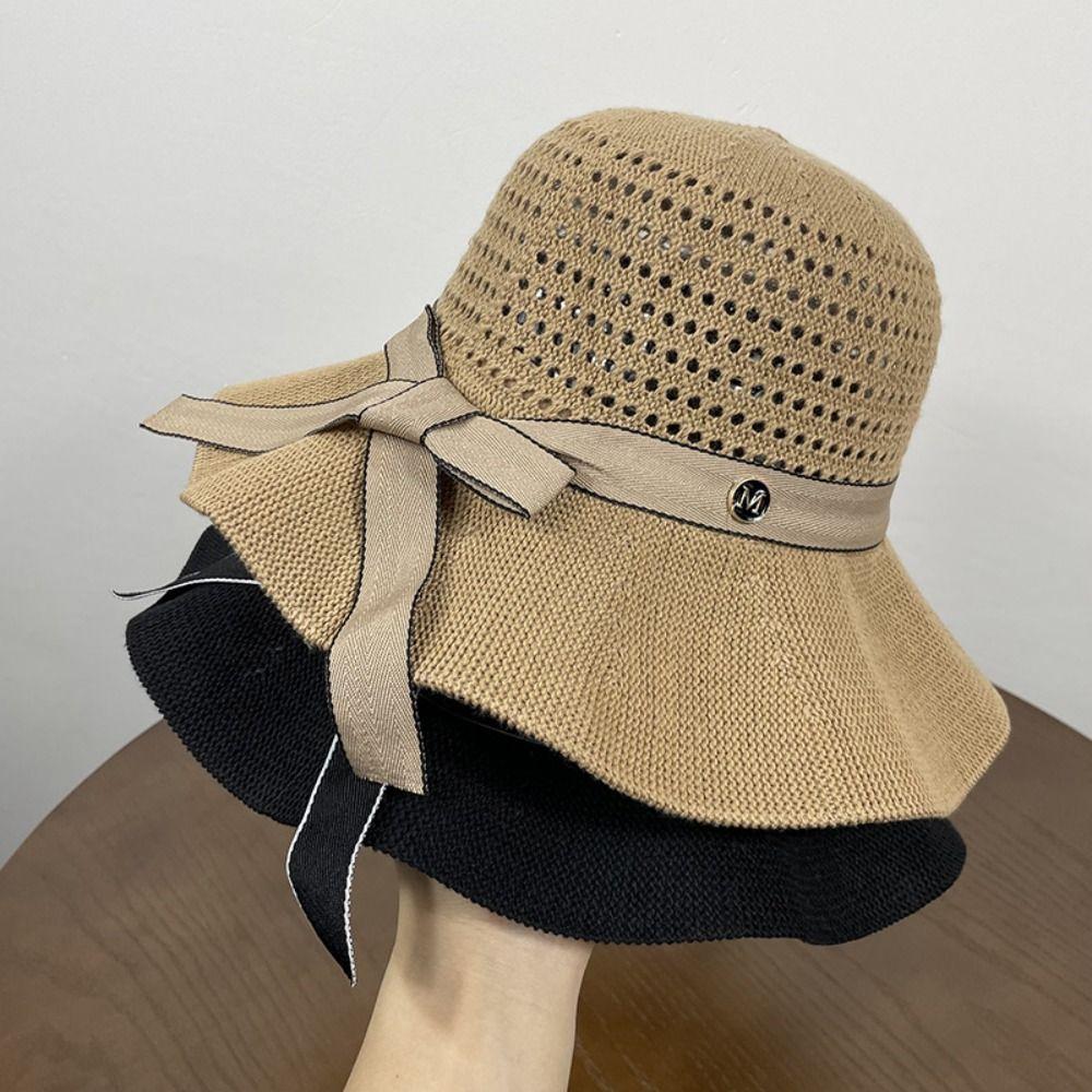 UV Protection Panama Hat Bowknot Fishermen Cap New Visor Hat  Summer