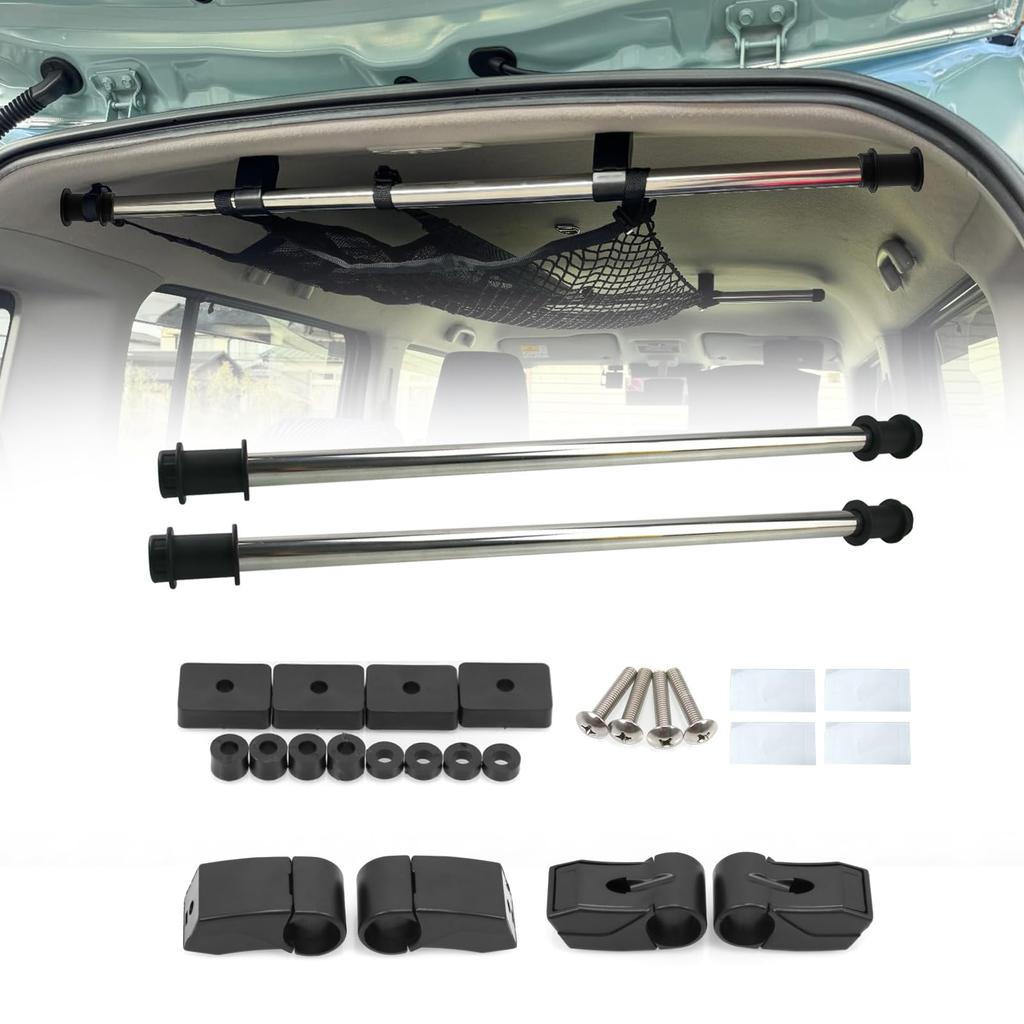 Jeyaic Car Storage Carrier Side Cross Left and Right Set for Kei and Compact with Special End Silver Bars, Bars, Ride, Cars, Non-Slip Caps,