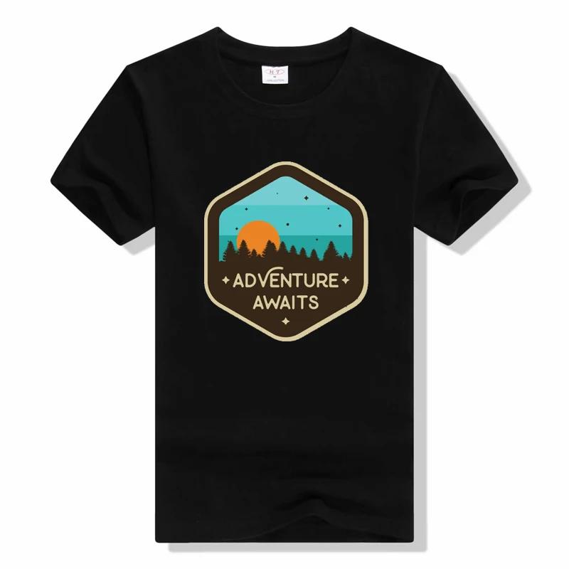 

Eat Sleep Travel Repeat Mountains T-shirt Unisex Adventure Hiking Tshirt summer Outdoor casual Graphic Tees Tops S