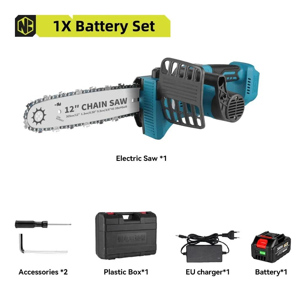 Newbeny 12 Zoll Bürstenlose Elektrische Säge 18000 U/min Akku Tragbar Garten Holzbearbeitungswerkzeug Maschine Für Makita 18V Akku