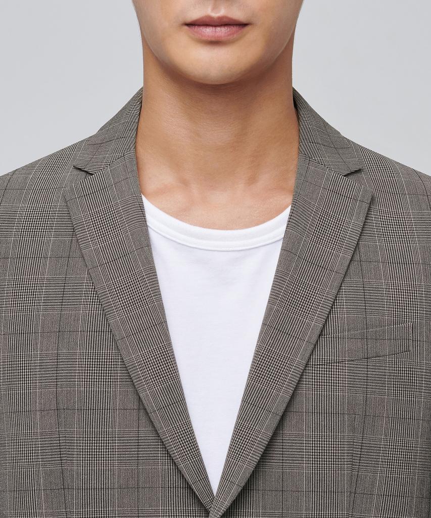 Musinsa Standard Glen Check Basic Blazer [Dark Beige]