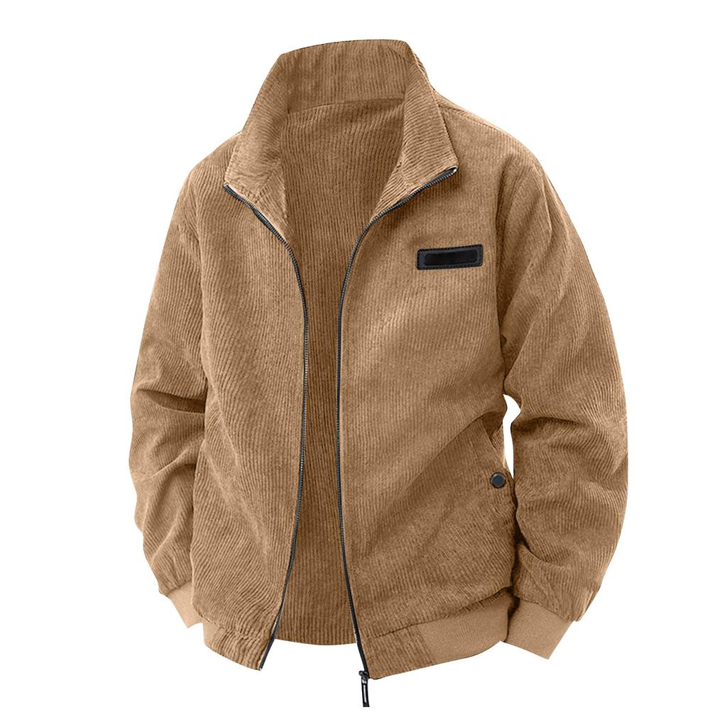 Men's Solid Color Stand Collar Tops Men's Loose Casual Workwear Jacket