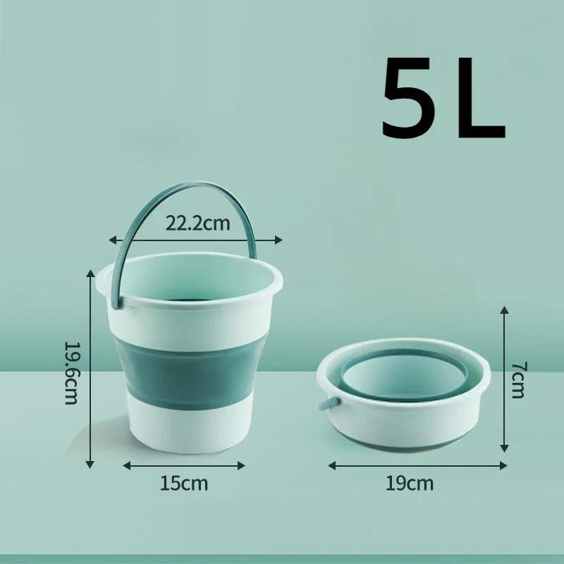 

1pcs 5L/10L Multifunctional Folding Portable Bucket Car Wash Fishing Outdoors Camping Tool Silicone Bucket Auto Storage Trash