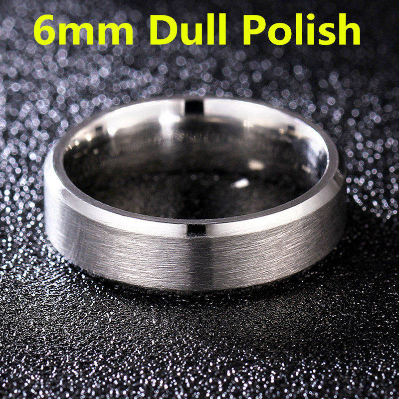 4-8mm Dull Polish Silver Color Titanium Ring For Men and Women Personalized Ring Customize Engraved