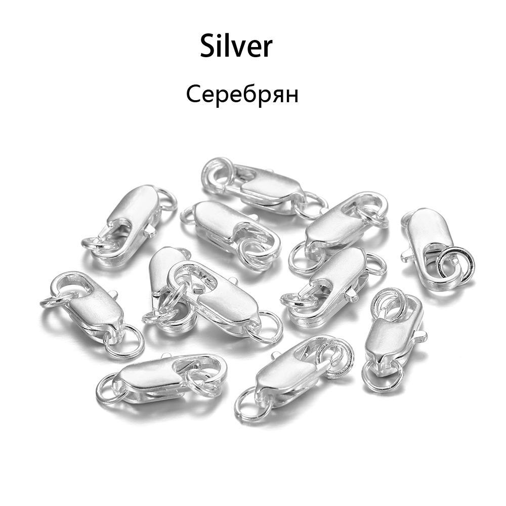 30 st/lot 12 14 mm metall hummerspännen Krokar med delade öppna hoppringar Anslutningar för gör-det-själv smycken Tillbehör