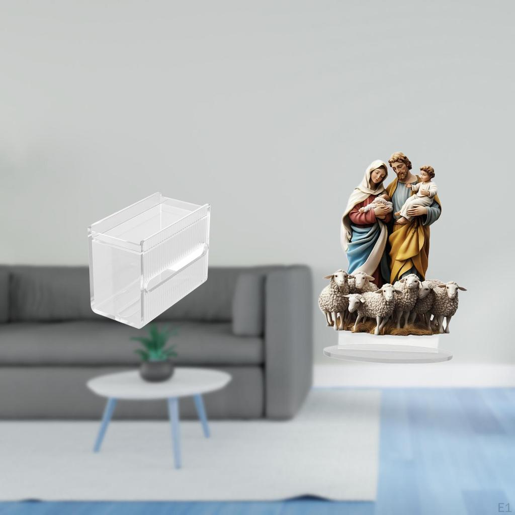 Modern Acrylic Toilet Paper Storage Box And 2D Desktop Decor DIY Unique Tabletop Ornament for Wall