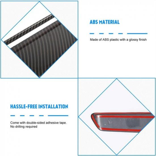 2x Motorhuvens Luftintagsskydd i Kolfiberlook Trim för Dodge Challenger
