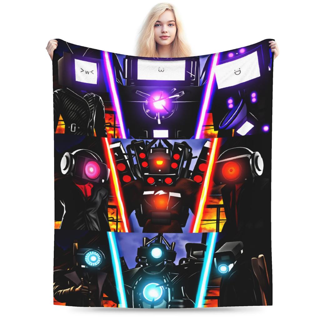 Dark Titan Speakerman Skibidi Toilet Blanket Quality Warm Soft Throw Blanket Winter Boy Girl Home Decor Funny Bedspread