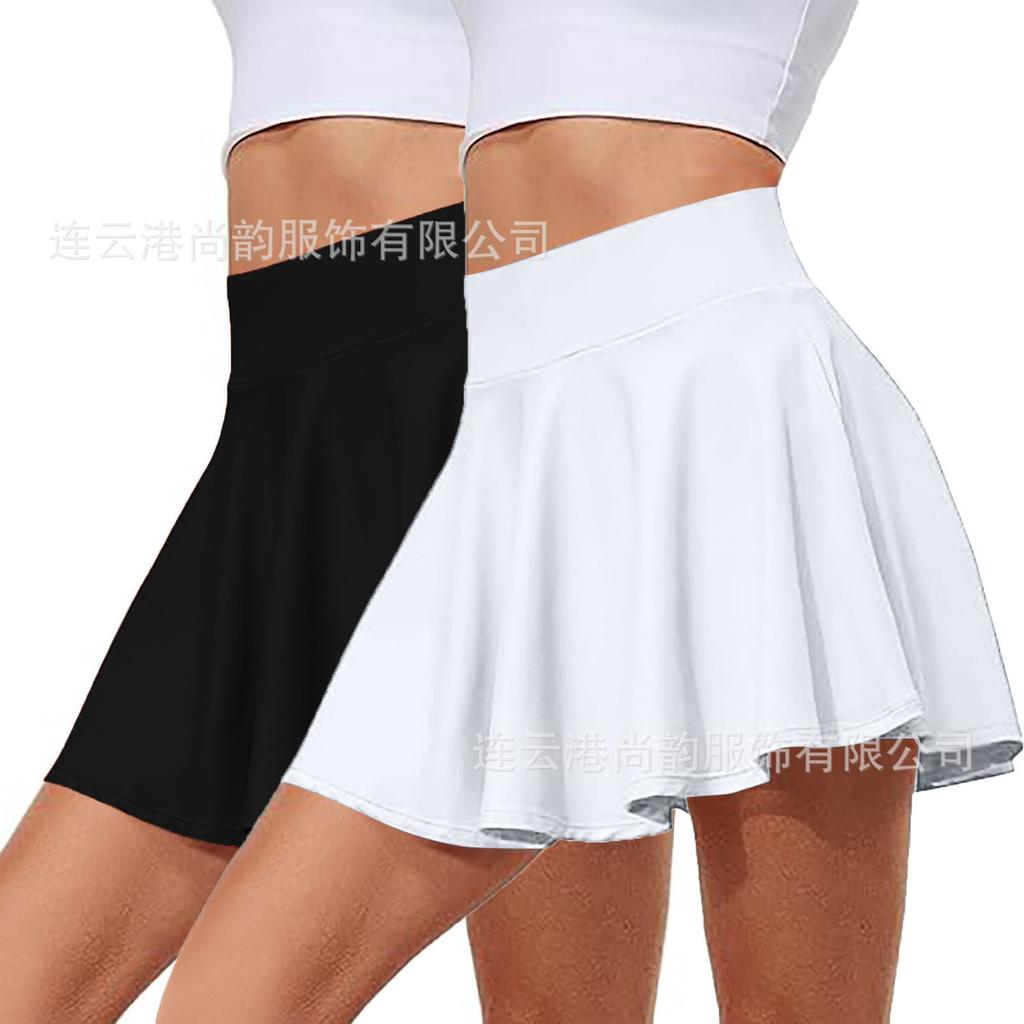 Temu Women'S Summer Explosion Sports Fitness Casual Yoga Skirt Fake Two Comfortable Pleated Skirt