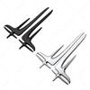1 Pair 3D ABS Black Silver Side Car Bumper Badge  Stickers For Mercedes Benz C200L E260L E300L E350L Accessories