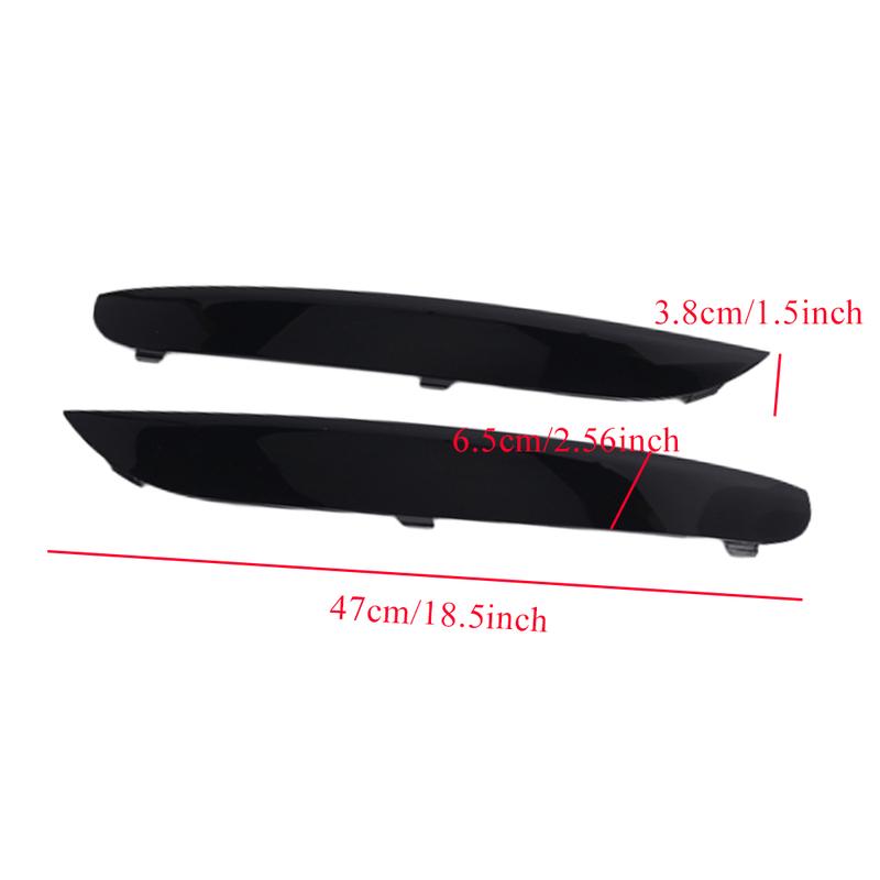 2PCS Gloss/Carbon Black Front Bumper Grill Moulding Trim for BMW 7 Series F01 F02 M Sport 2009 2010 2011 2012 2013 2014 2015