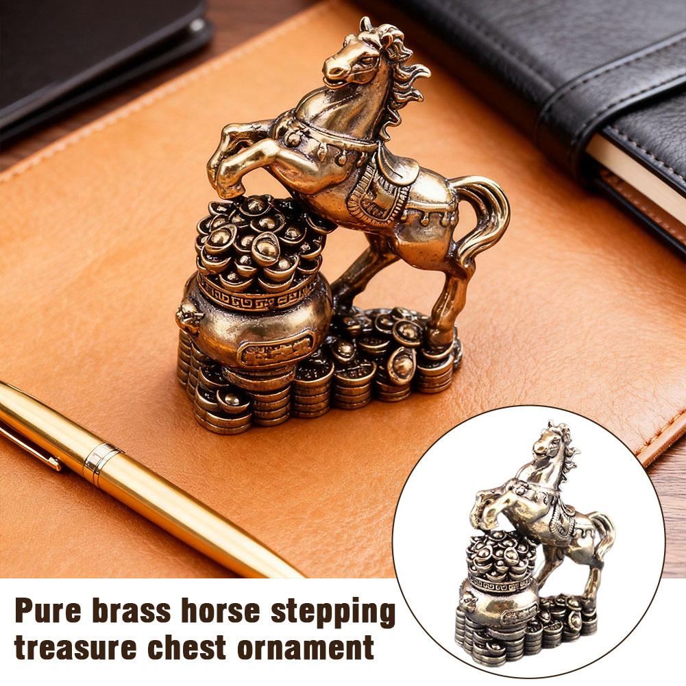 Pure Messing Paard Stappend Schatkist Retro Woondecoratie, Kantoor Bureau Thee Huisdieren, Handwerk En Ornamenten, Veelzijdige Stijl