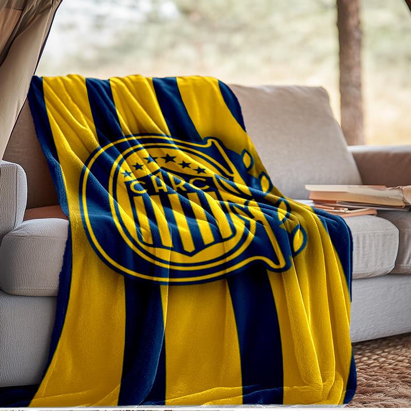 Rosario Central Crest Blanket Outdoor Flannel Blanket for Camping, Hiking, Garden Parties, Picnic Essentials,gift for family and friends