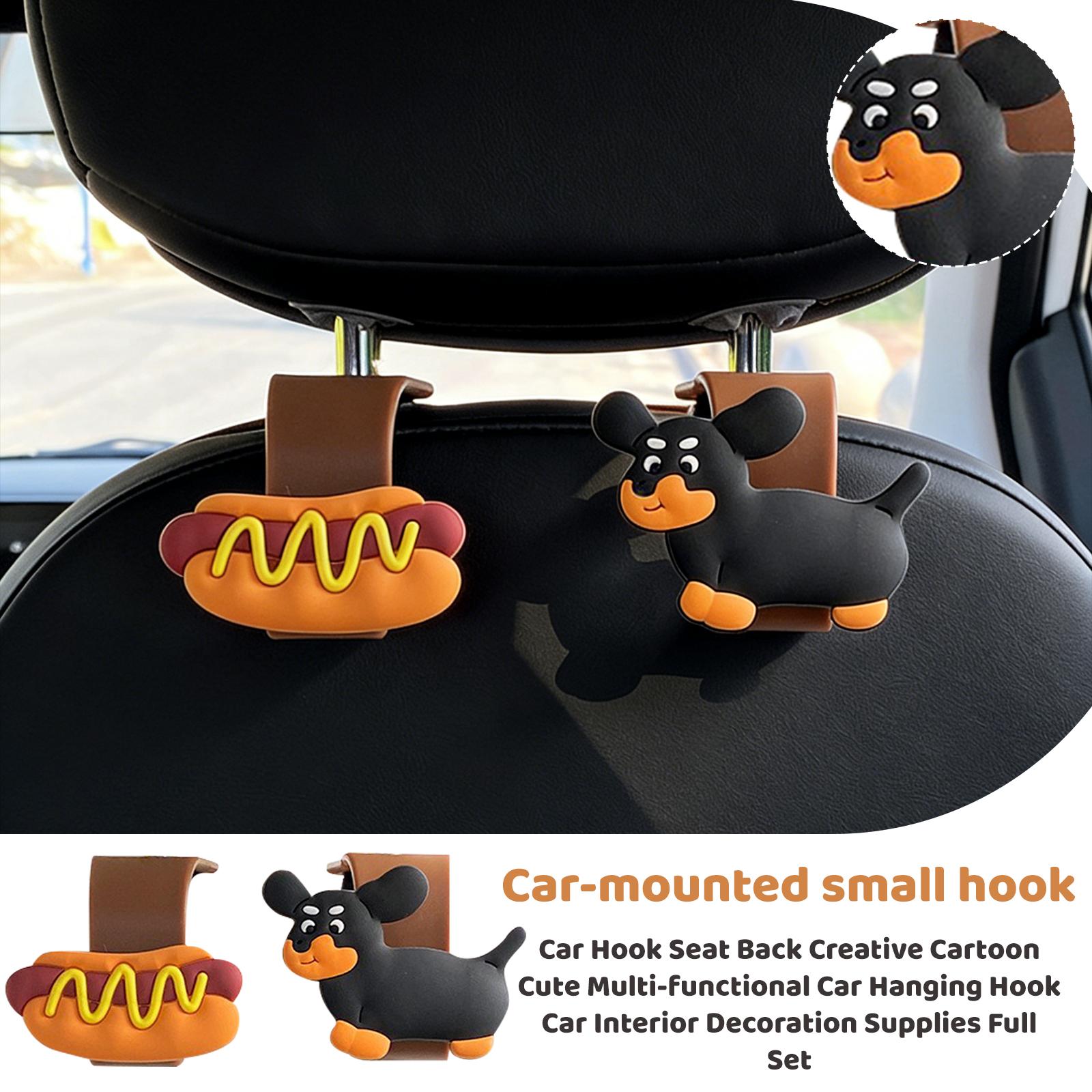 Car Hook Seat Back Creative Cartoon Cute Multi-functional Car Hanging Hook Car Interior Decoration Supplies Full Set One Size коричневый