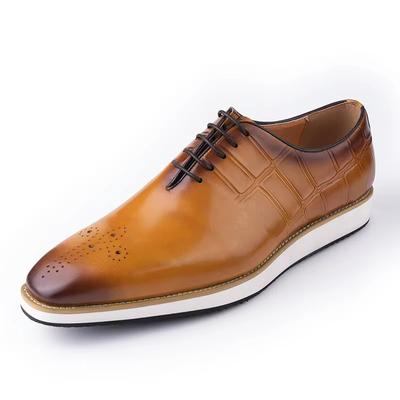 Fashion Business Leisure Men Shoes Genuine Leather Handmade Casual Style Fashional Comfortable Office Dress Man Shoe Lace Up Brogue Shoe