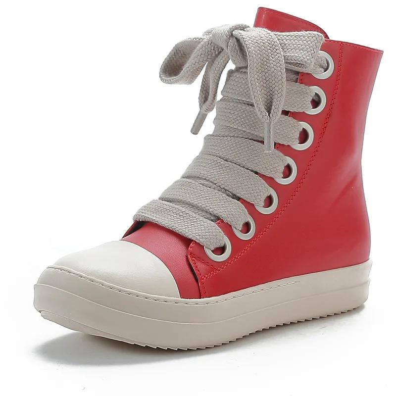 Rick High Top Flat Sneakers Platform Corss Tied Men's Shoes Women Sneakers Oween Designed Causal Flats Zip Ankle Botas 45