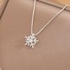 925 Silver Snowflake Crystal Flower Pendant Necklace for Girls