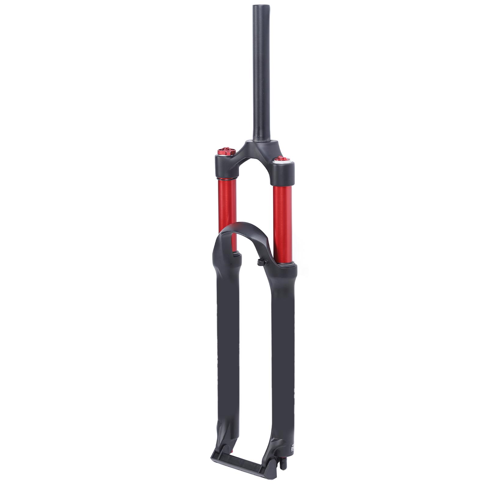 29in MTB Front Suspension Fork Red Double Air Chamber Suspension Straight Steerer Manual Lockout Aluminium Alloy Bike