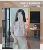 2025 Summer New Korean Style V-Neck Bow Lace Chiffon Shirt - Pink Sweet Short-Sleeved Top