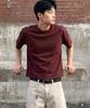UNDEROFF Men'S Cotton Short Sleeve Crop Top Burgundy