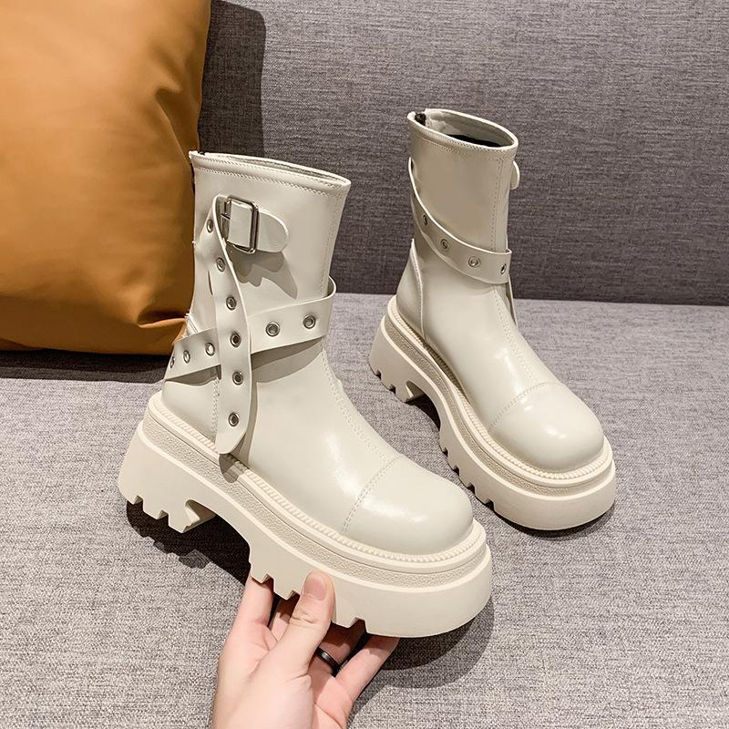 Fashion short boots women's 2024 new summer trendy cool little Martin boots heightened thick-soled fried street thin boots