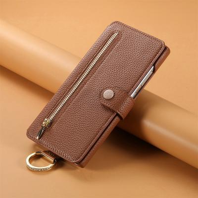 Wallet Flip Case for Samsung Galaxy S26 S24 S25 Ultra S23 FE S22 Plus A56 A55 A57 Leather Strap Card Slots Zipper Cover LSW-02