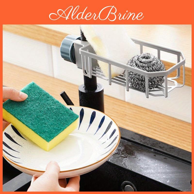 No Hole Shelf Faucet Kitchen Sink Drainage Rack Dish Rag Sponge Brush Sink Organizer