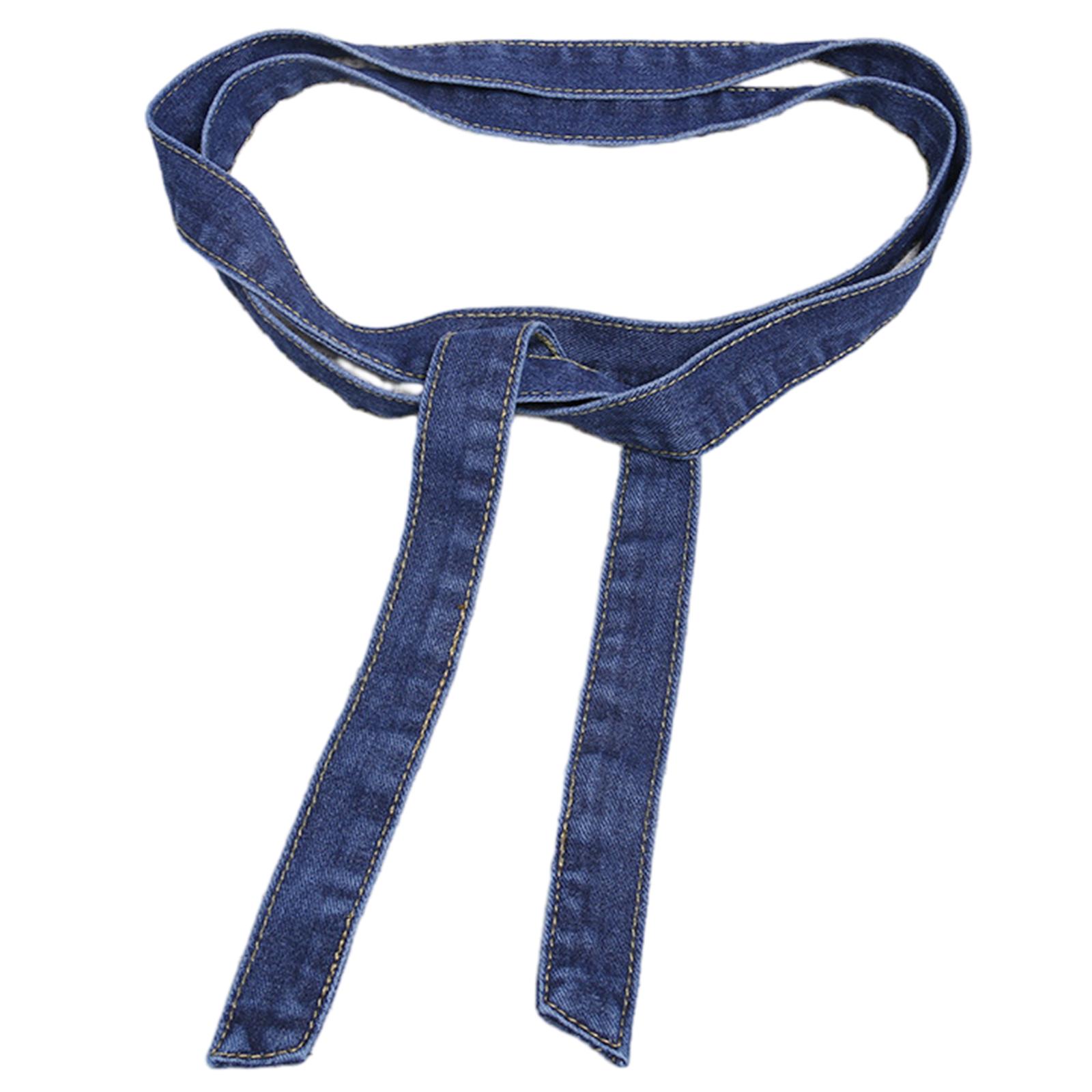 

Denim Waist Belt for Women Adjustable Self Tie Waist Band for Wind Coat Windbreaker Waist Decorative Long Denims Belt темно-синього кольору