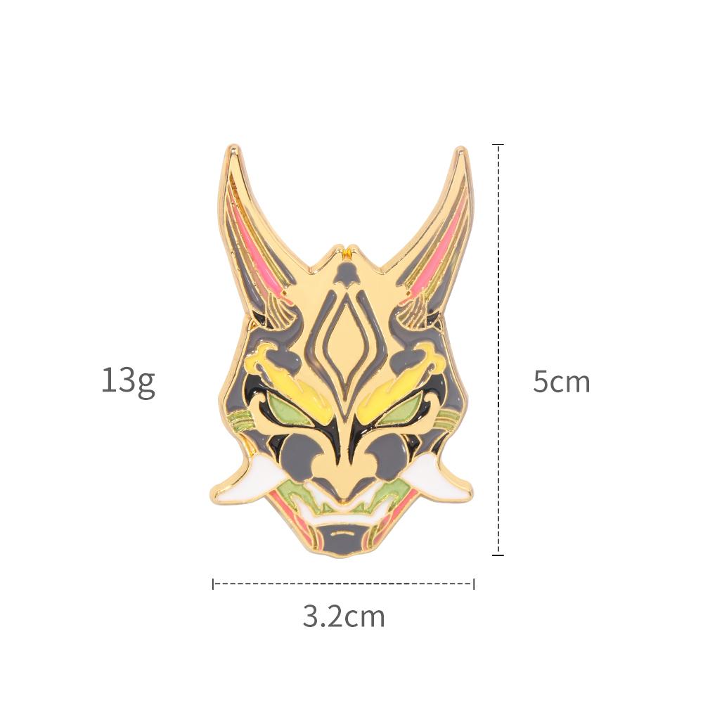 Game Genshin Impact Metal Brooch Pins Primogem Xiao Mask Vision 7 Element God's Eye Weapons Luminous Badge Cosplay Prop Jewelry