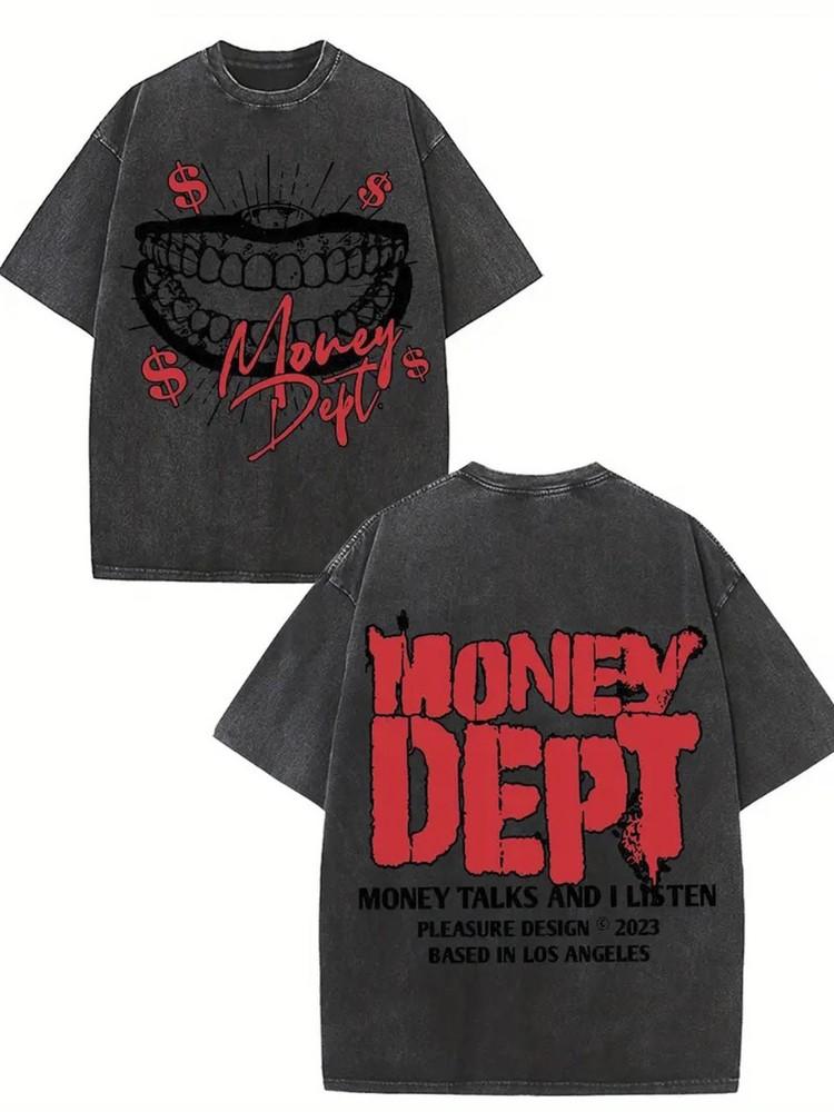 

Money Dept. Graphic Cotton T-Shirt for Men - Double-Sided PrintBlack with Bold Unisex T-Shirt XXL