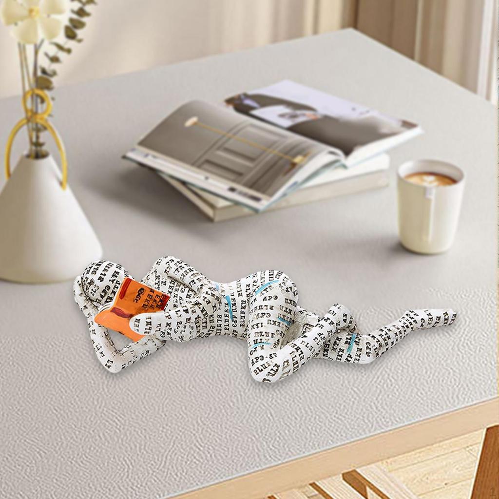 Reading Women Figurine Abstract Statue for Bookshelf Decor Birthday Gift Style A
