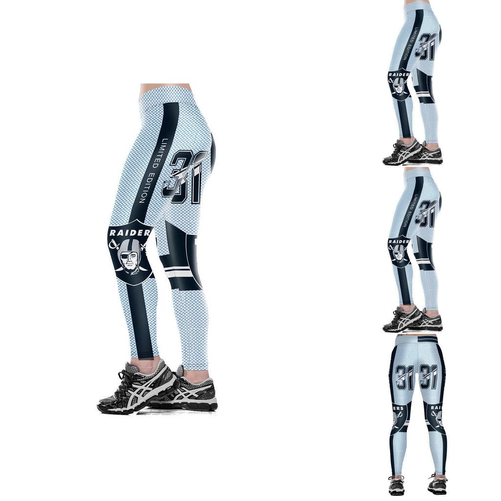 Leggings Fitness Women Team Oakland Raiders Sport 3d Yoga Pants Gym Run Training
