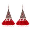 Vintage Bohemian Red Tassel Earrings Female Long Temperament Earrings Vacation Photography Bridal Earrings