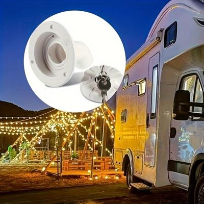 White/Black Gravity Water Inlet RV ABS 78mm Water Inlet Filler Lockable RV Accessories Water Inlet Filler Tough Fill Hatch