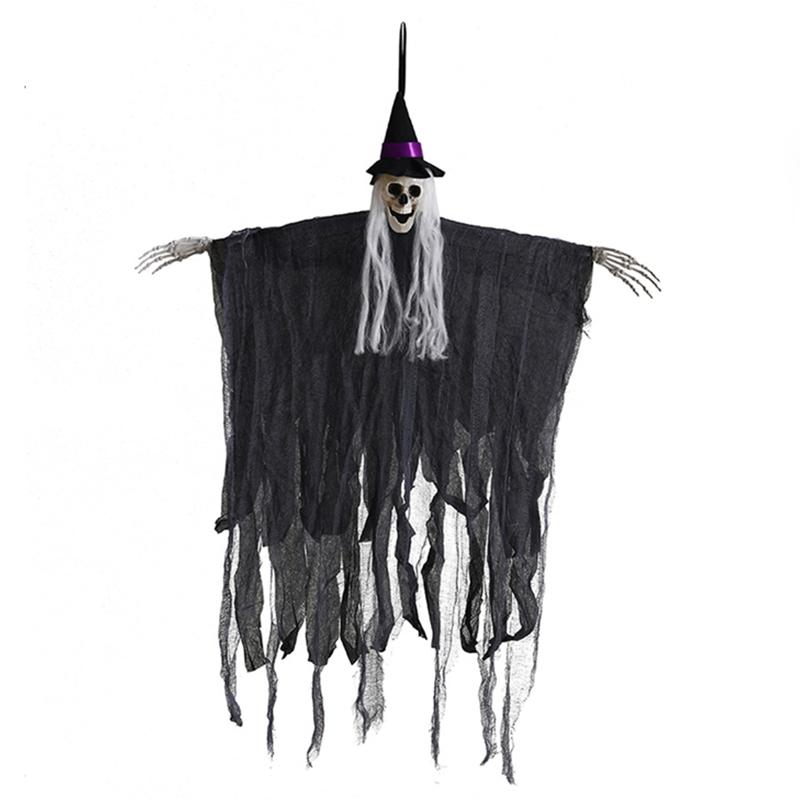 Halloween Hanging Skeleton Ghost Gauze Pendant Horror Decoration DIY Haunted House Party Props Yard Garden Ornaments
